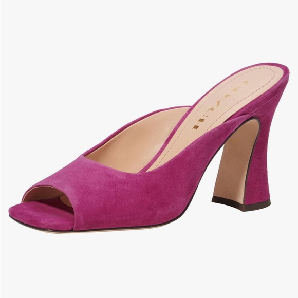 Coach Women's Pink Suede Heels - Picture 1 of 2